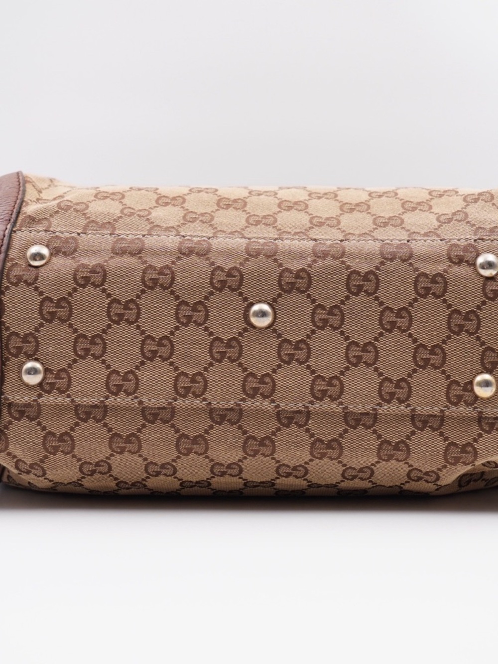 Gucci Beige & Brown GG Canvas Shoulder Bag with Braided Handle - Picture 11 of 12